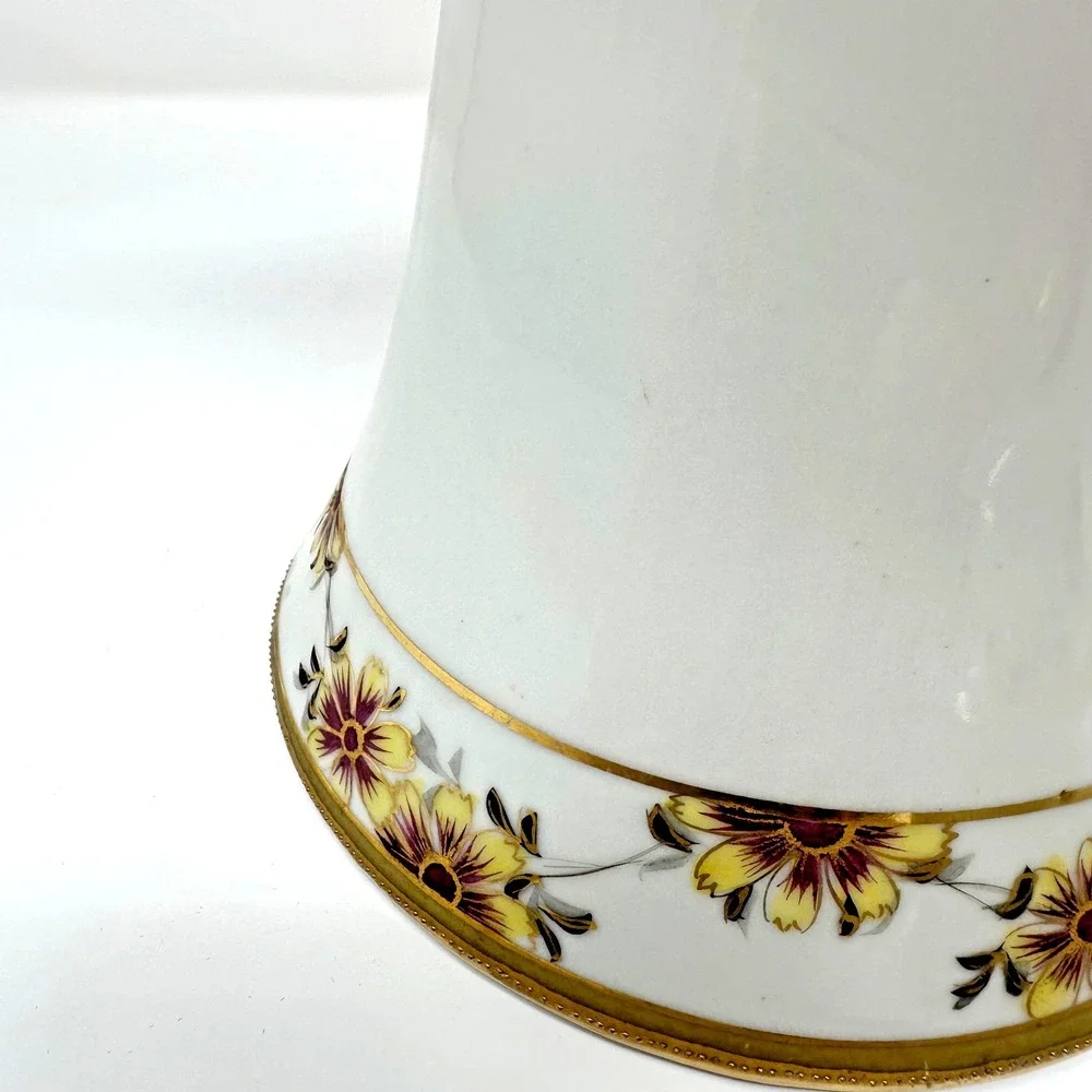 Antique‎ Nippon Hand Painted Chocolate Pot Floral Gold Gilt Japan Porcelain